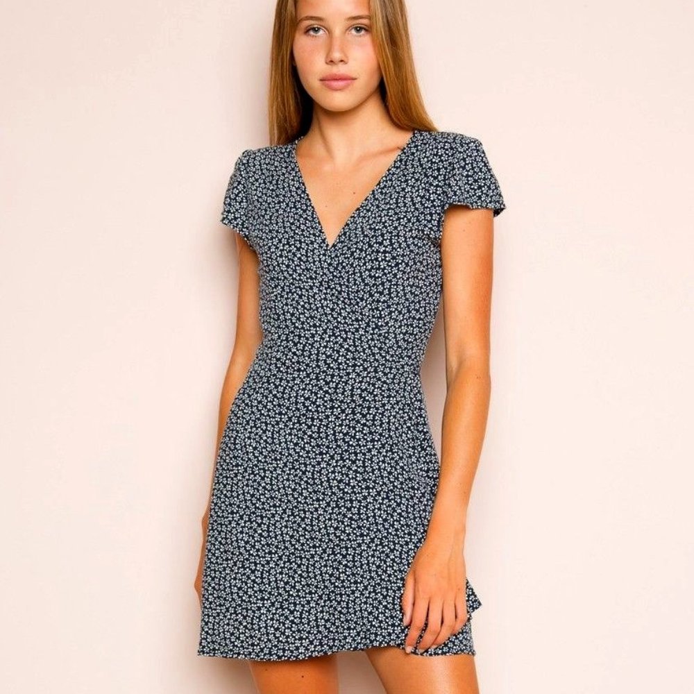 Brandy Melville Blue Wrap Robbie Dress